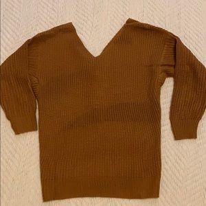 Brown open back sweater